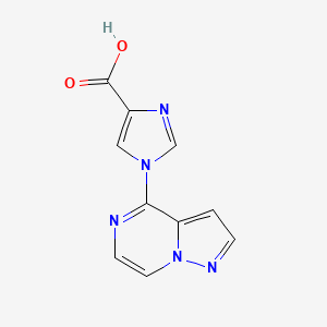 molecular formula C10H7N5O2 B11798789 1-(Pyrazolo[1,5-a]pyrazin-4-yl)-1H-imidazole-4-carboxylic acid 