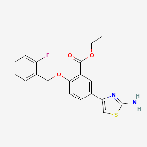 Ethyl 5-(2-aminothiazol-4-yl)-2-((2-fluorobenzyl)oxy)benzoate