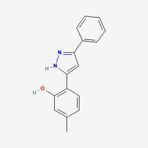 molecular formula C16H14N2O B1179884 5-Methyl-2-(5-phenyl-1H-pyrazol-3-yl)phenol CAS No. 121911-71-5