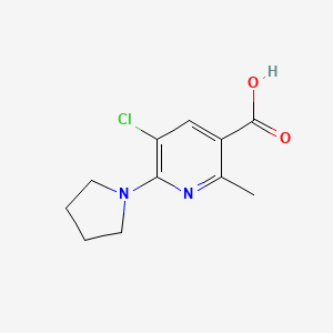 5-Chloro-2-methyl-6-(pyrrolidin-1-yl)nicotinic acid