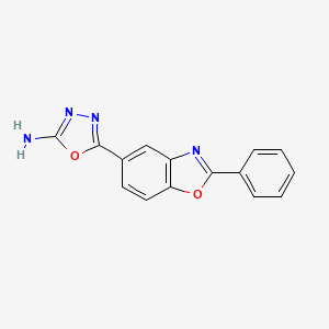 molecular formula C15H10N4O2 B11798902 5-(2-Phenylbenzo[d]oxazol-5-yl)-1,3,4-oxadiazol-2-amine 