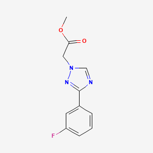 molecular formula C11H10FN3O2 B11798905 Methyl 2-(3-(3-fluorophenyl)-1H-1,2,4-triazol-1-yl)acetate 