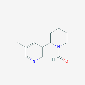 molecular formula C12H16N2O B11798907 2-(5-Methylpyridin-3-yl)piperidine-1-carbaldehyde 