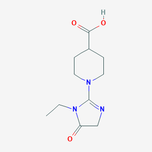 molecular formula C11H17N3O3 B11798916 1-(1-Ethyl-5-oxo-4,5-dihydro-1H-imidazol-2-yl)piperidine-4-carboxylic acid 