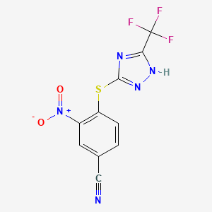 3-Nitro-4-((5-(trifluoromethyl)-4H-1,2,4-triazol-3-yl)thio)benzonitrile