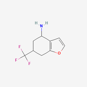 molecular formula C9H10F3NO B11798932 6-(Trifluoromethyl)-4,5,6,7-tetrahydrobenzofuran-4-amine CAS No. 1420791-33-8