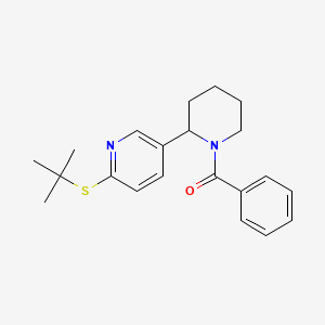 molecular formula C21H26N2OS B11798968 (2-(6-(tert-Butylthio)pyridin-3-yl)piperidin-1-yl)(phenyl)methanone 