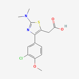 2-(4-(3-Chloro-4-methoxyphenyl)-2-(dimethylamino)thiazol-5-yl)acetic acid