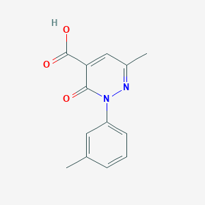 molecular formula C13H12N2O3 B11799049 6-Methyl-3-oxo-2-(m-tolyl)-2,3-dihydropyridazine-4-carboxylic acid 