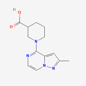 molecular formula C13H16N4O2 B11799085 1-(2-Methylpyrazolo[1,5-a]pyrazin-4-yl)piperidine-3-carboxylic acid 