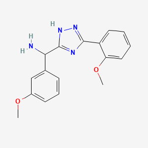 (3-Methoxyphenyl)(5-(2-methoxyphenyl)-1H-1,2,4-triazol-3-yl)methanamine