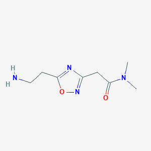 molecular formula C8H14N4O2 B11799148 2-(5-(2-Aminoethyl)-1,2,4-oxadiazol-3-yl)-N,N-dimethylacetamide 