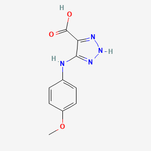 molecular formula C10H10N4O3 B11799157 5-((4-Methoxyphenyl)amino)-1H-1,2,3-triazole-4-carboxylicacid 