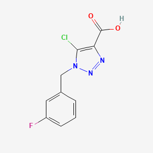 molecular formula C10H7ClFN3O2 B11799182 5-Chloro-1-(3-fluorobenzyl)-1H-1,2,3-triazole-4-carboxylic acid 