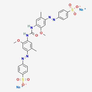 molecular formula DyH10N3O14 B1179919 Benzenesulfonic acid, 4,4'-(carbonylbis(imino(5-methoxy-2-methyl-4,1-phenylene)azo))bis-, disodium salt CAS No. 10114-63-3