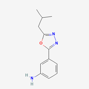 molecular formula C12H15N3O B11799200 3-(5-Isobutyl-1,3,4-oxadiazol-2-yl)aniline 