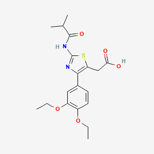 2-(4-(3,4-Diethoxyphenyl)-2-isobutyramidothiazol-5-yl)acetic acid