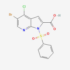 5-Bromo-4-chloro-1-(phenylsulfonyl)-1H-pyrrolo[2,3-B]pyridine-2-carboxylic acid