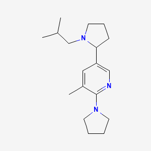 molecular formula C18H29N3 B11799385 5-(1-Isobutylpyrrolidin-2-yl)-3-methyl-2-(pyrrolidin-1-yl)pyridine 