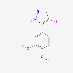 molecular formula C11H11IN2O2 B11799479 3-(3,4-Dimethoxyphenyl)-4-iodo-1H-pyrazole 