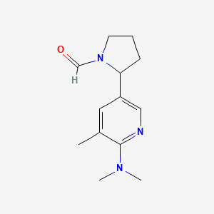 molecular formula C13H19N3O B11799489 2-(6-(Dimethylamino)-5-methylpyridin-3-yl)pyrrolidine-1-carbaldehyde 