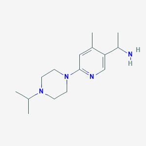 molecular formula C15H26N4 B11799511 1-(6-(4-Isopropylpiperazin-1-yl)-4-methylpyridin-3-yl)ethanamine 