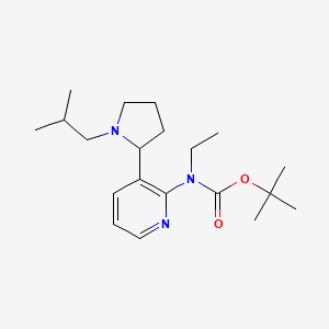 molecular formula C20H33N3O2 B11799564 tert-Butyl ethyl(3-(1-isobutylpyrrolidin-2-yl)pyridin-2-yl)carbamate 