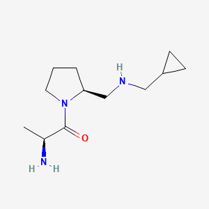 molecular formula C12H23N3O B11799588 (S)-2-Amino-1-((S)-2-(((cyclopropylmethyl)amino)methyl)pyrrolidin-1-yl)propan-1-one 