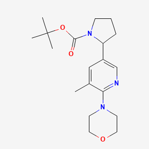 molecular formula C19H29N3O3 B11799645 tert-Butyl 2-(5-methyl-6-morpholinopyridin-3-yl)pyrrolidine-1-carboxylate 