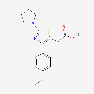 2-(4-(4-Ethylphenyl)-2-(pyrrolidin-1-yl)thiazol-5-yl)acetic acid