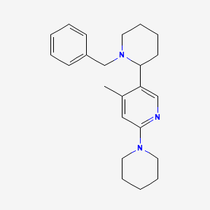 molecular formula C23H31N3 B11799741 5-(1-Benzylpiperidin-2-yl)-4-methyl-2-(piperidin-1-yl)pyridine 