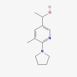 molecular formula C12H18N2O B11799742 1-(5-Methyl-6-(pyrrolidin-1-yl)pyridin-3-yl)ethanol 