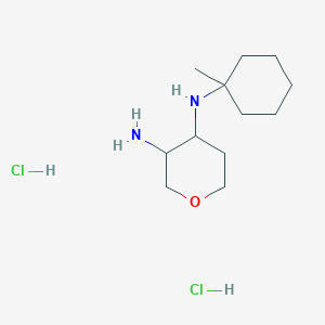 molecular formula C12H26Cl2N2O B11799762 N4-(1-Methylcyclohexyl)tetrahydro-2H-pyran-3,4-diamine dihydrochloride 