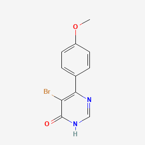 molecular formula C11H9BrN2O2 B11799775 5-Bromo-6-(4-methoxyphenyl)pyrimidin-4(3H)-one 