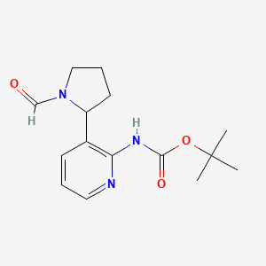 molecular formula C15H21N3O3 B11799788 tert-Butyl (3-(1-formylpyrrolidin-2-yl)pyridin-2-yl)carbamate 