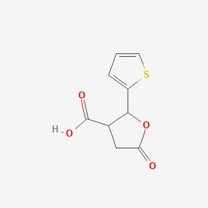 molecular formula C9H8O4S B11799809 5-Oxo-2-(thiophen-2-yl)tetrahydrofuran-3-carboxylic acid 