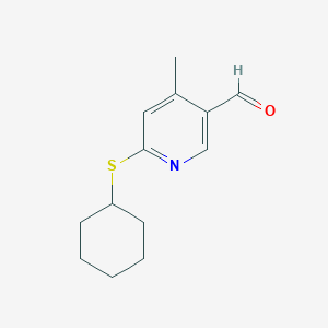 6-(Cyclohexylthio)-4-methylnicotinaldehyde