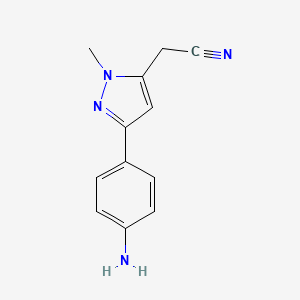 2-(3-(4-Aminophenyl)-1-methyl-1H-pyrazol-5-yl)acetonitrile