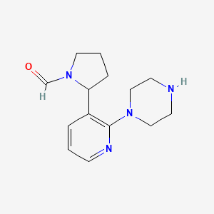 2-(2-(Piperazin-1-yl)pyridin-3-yl)pyrrolidine-1-carbaldehyde