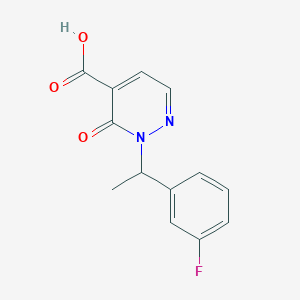 molecular formula C13H11FN2O3 B11799985 2-(1-(3-Fluorophenyl)ethyl)-3-oxo-2,3-dihydropyridazine-4-carboxylic acid 