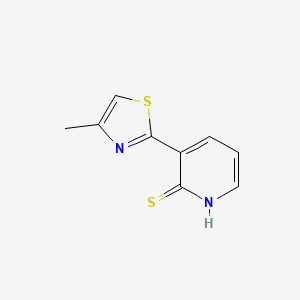 molecular formula C9H8N2S2 B11800015 3-(4-Methylthiazol-2-yl)pyridine-2-thiol 