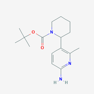 molecular formula C16H25N3O2 B11800030 tert-Butyl 2-(6-amino-2-methylpyridin-3-yl)piperidine-1-carboxylate 