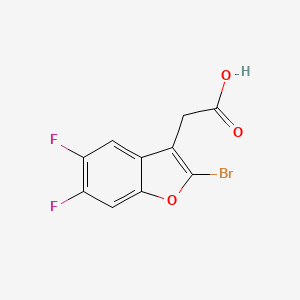 molecular formula C10H5BrF2O3 B11800159 2-(2-Bromo-5,6-difluorobenzofuran-3-yl)acetic acid 