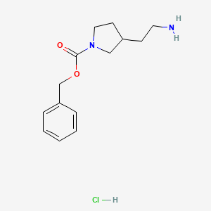 molecular formula C14H21ClN2O2 B11800179 Benzyl 3-(2-aminoethyl)pyrrolidine-1-carboxylate hydrochloride 