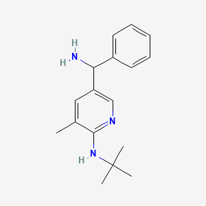 molecular formula C17H23N3 B11800208 5-(Amino(phenyl)methyl)-N-(tert-butyl)-3-methylpyridin-2-amine 