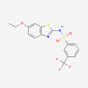 molecular formula C16H13F3N2O3S2 B1180022 N-(6-ethoxy-1,3-benzothiazol-2-yl)-3-(trifluoromethyl)benzenesulfonamide 