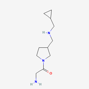 molecular formula C11H21N3O B11800245 2-Amino-1-(3-(((cyclopropylmethyl)amino)methyl)pyrrolidin-1-yl)ethanone 