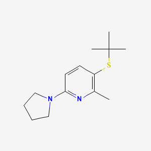 molecular formula C14H22N2S B11800343 3-(tert-Butylthio)-2-methyl-6-(pyrrolidin-1-yl)pyridine 