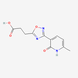 molecular formula C11H11N3O4 B11800367 3-(3-(6-Methyl-2-oxo-1,2-dihydropyridin-3-yl)-1,2,4-oxadiazol-5-yl)propanoic acid 