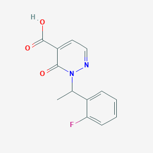 molecular formula C13H11FN2O3 B11800378 2-(1-(2-Fluorophenyl)ethyl)-3-oxo-2,3-dihydropyridazine-4-carboxylic acid 